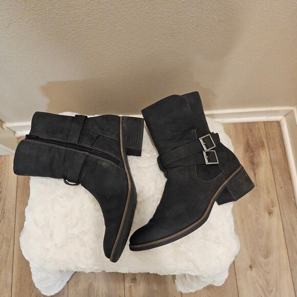 Korks Women's Suede Leather Friar Ankle Harness Boots Size 9.5 - Picture 4 of 9